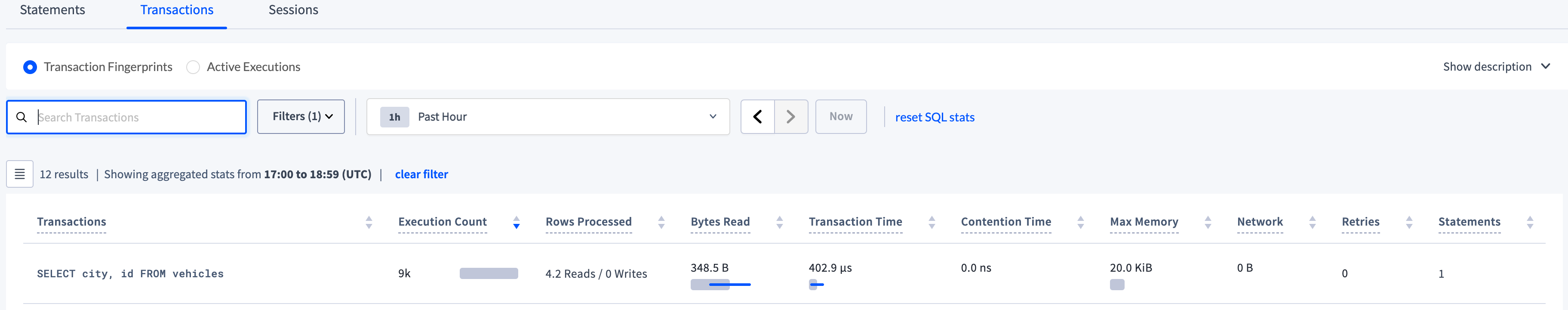 Transaction fingerprint
